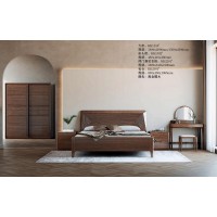 艾美儷家可可西里現(xiàn)代極簡(jiǎn)黑金檀木家具：大床KK1110#