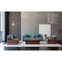 艾美儷家可可西里現(xiàn)代極簡黑金檀木家具：沙發(fā)KK3106#、長茶幾KK3301#、方茶幾KK3305#