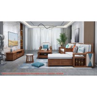 康優(yōu)寶輕奢新中式胡桃木家具：K6H801沙發(fā) 轉(zhuǎn)角+單位（B靠背儲物箱體薄墊）