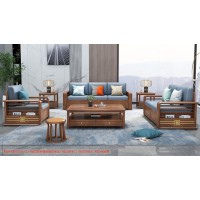 康優(yōu)寶輕奢新中式胡桃木家具：K6H305沙發(fā) 1+2+3位（D靠背儲物箱體薄墊）