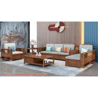 康優(yōu)寶輕奢新中式胡桃木家具：K6H216沙發(fā) 轉(zhuǎn)角+單位（B靠背儲(chǔ)物箱體薄墊）