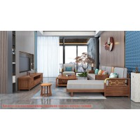 康優(yōu)寶輕奢新中式胡桃木家具：K6H162沙發(fā) 轉(zhuǎn)角+單位（D靠背直條前框薄墊）