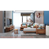 康優(yōu)寶輕奢新中式胡桃木家具：K6H109沙發(fā) 轉(zhuǎn)角+單位（D靠背直條前框厚墊）