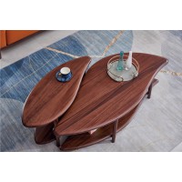 華夏國康卡迪婭輕奢極簡黃檀木家具：K301大茶幾、K301小茶幾