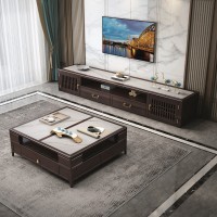瑞聯(lián)新中式家具：1816#巖板電視柜、806#巖板茶幾