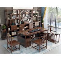衛(wèi)府里新中式烏金木CT620茶臺(tái)(干泡款)、BG601茶水邊柜、CY628皇冠椅、CY629中元椅